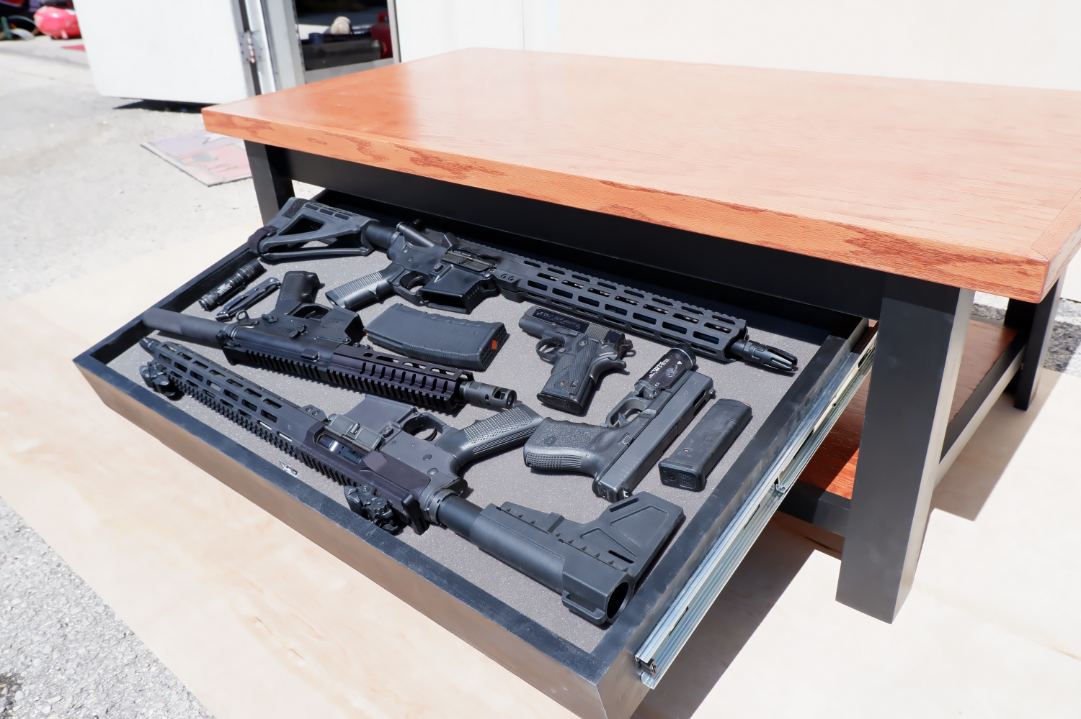 Rifle Storage Cabinet Hidden Gun Concealment Furniture Hidden Guns Bench Firearm 